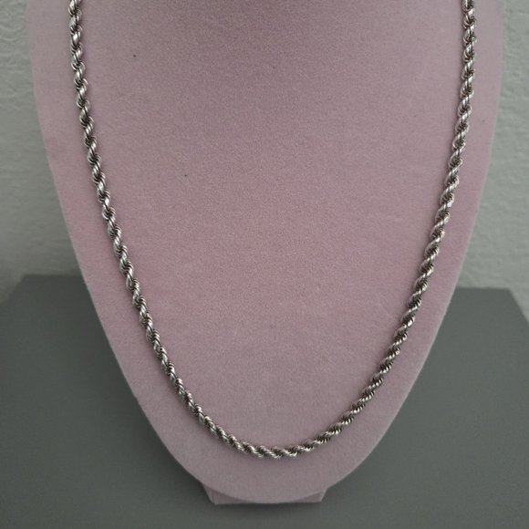Sterling Silver Twisted Rope Design Necklace Southwestern Classic - Picture 2 of 11